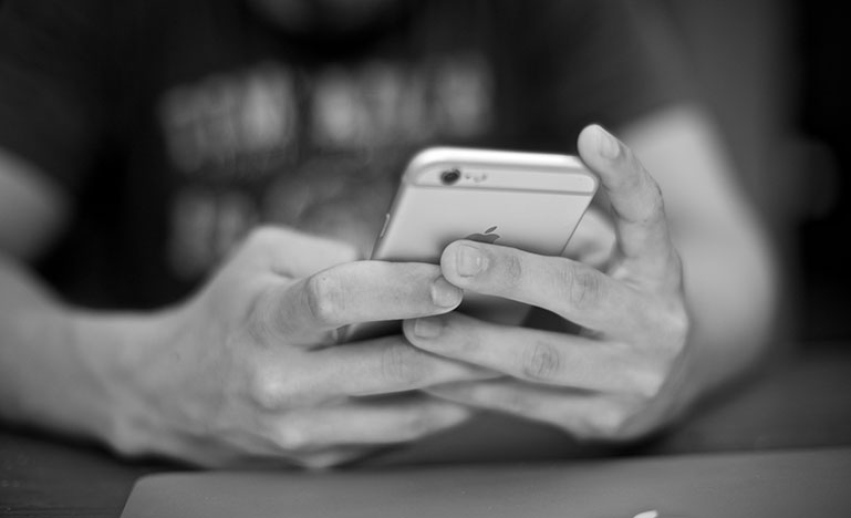 A person holding a smartphone