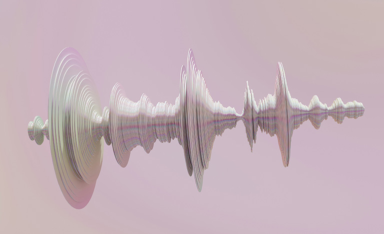 3d rendering of a speech's sound wave.