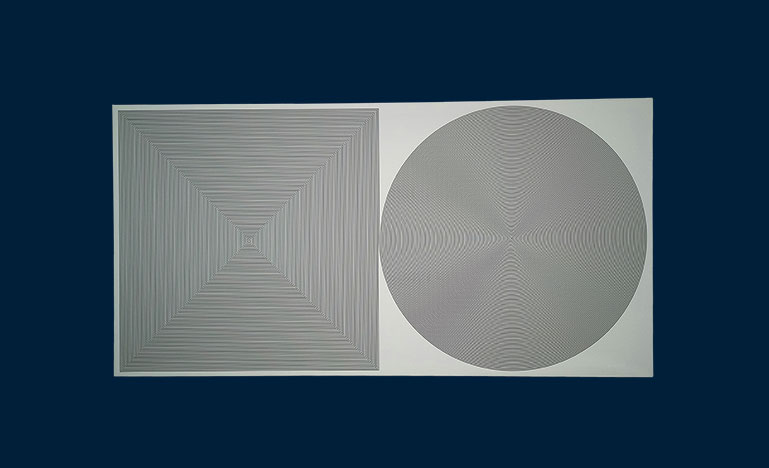 A square and a circle design very close to each other. 