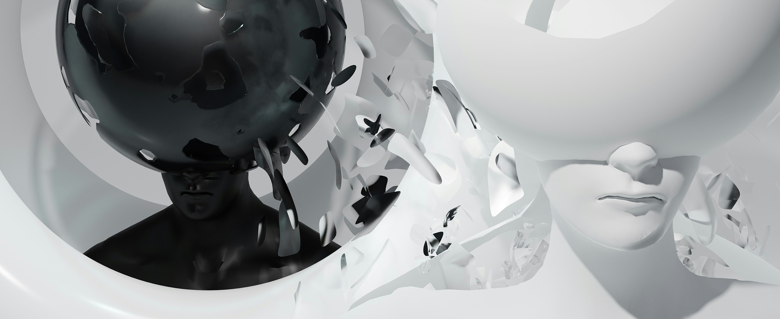 Artistic depiction of two people struggling with loss.