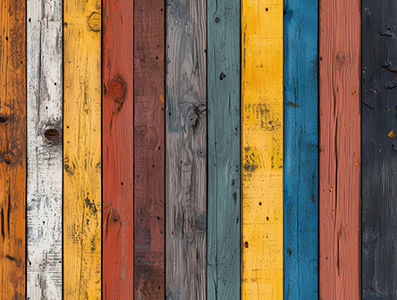 Wood boards of different colours lined up together.