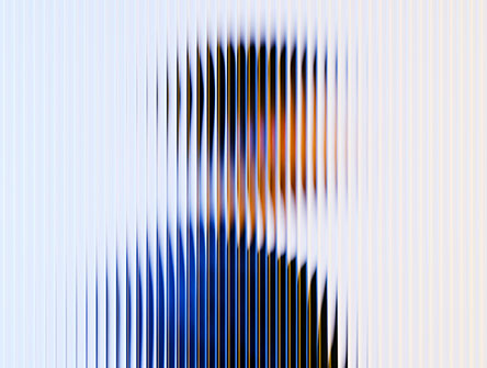 A person standing behind a blurred window.