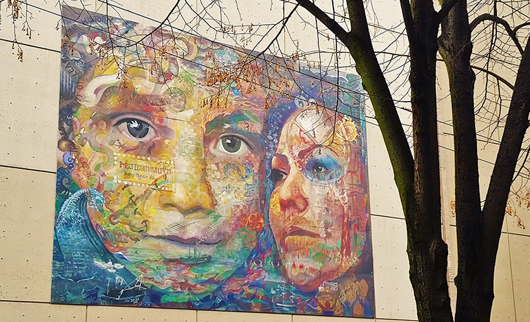 Mural at Harbour Centre in Vancouver: “The Belonging Action”